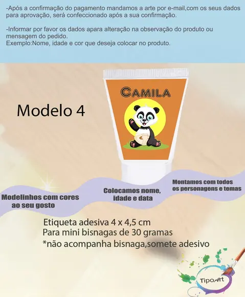 Rotulo para Bisnaga-ursinho