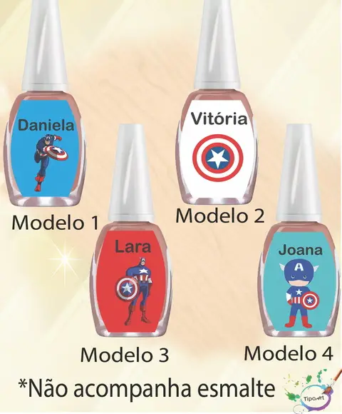 Rotulo para Esmalte-capitão America
