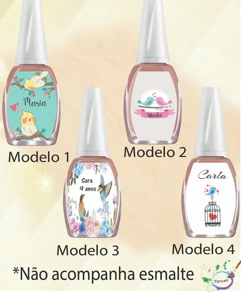 Rotulo para Esmalte-pássaros