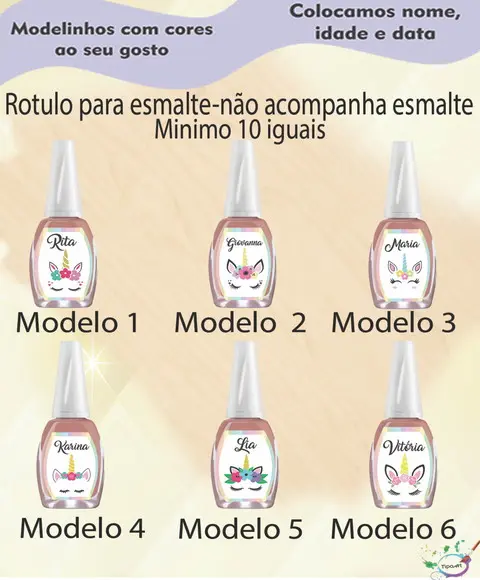 Rotulo para Esmalte-unicórnio