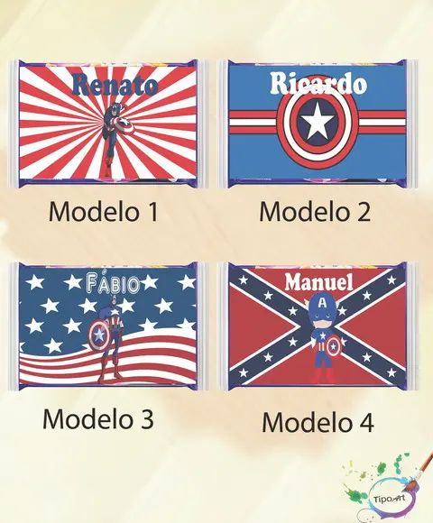 Rotulo Pipoca de Microondas- Capitão America