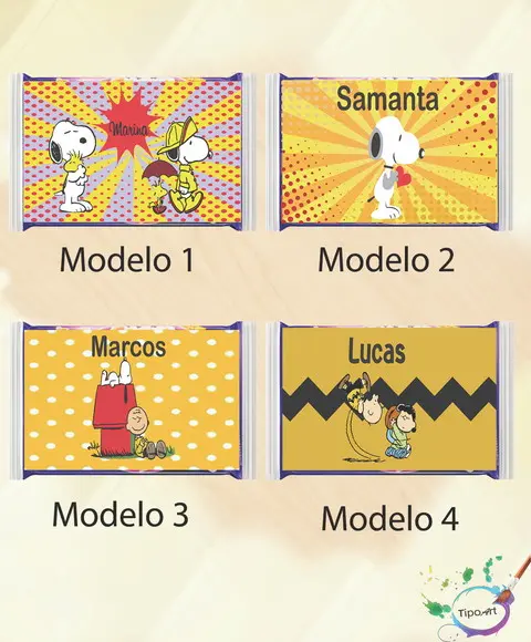 Rotulo Pipoca de Microondas- Snoopy