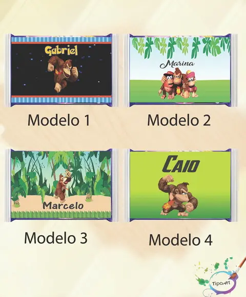 Rotulo Pipoca de Microondas-donkey Kong