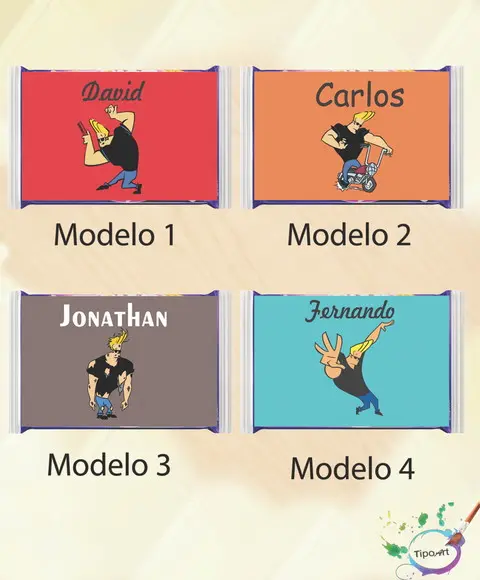Rotulo Pipoca de Microondas-johnny Bravo