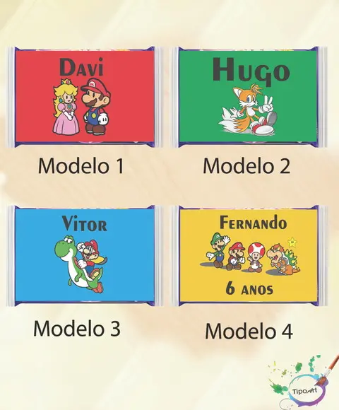 Rotulo Pipoca de Microondas-mario Bros