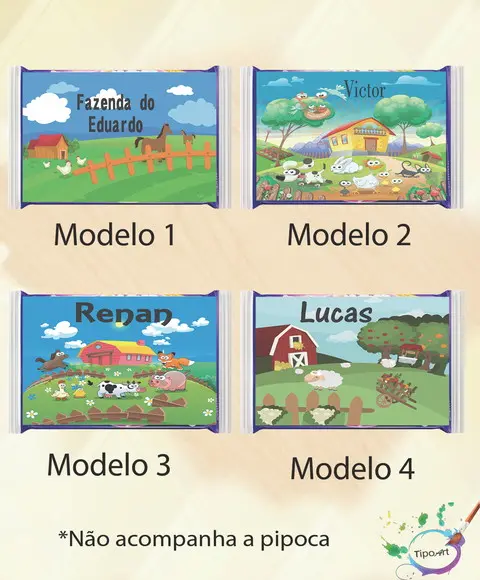 Rotulo Pipoca de Microondas-fazendinha