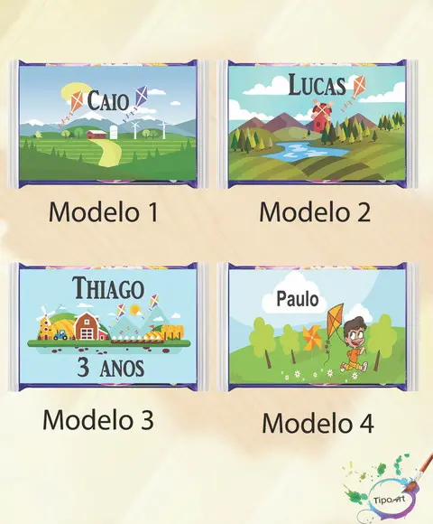Rotulo Pipoca de Microondas-pipa e Catavento