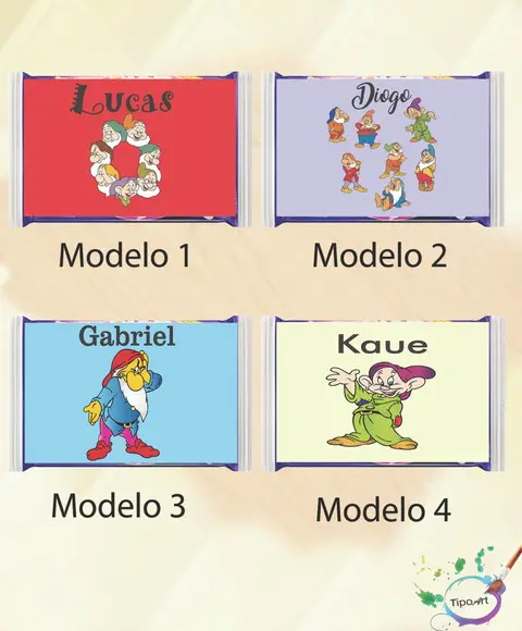 Rotulo Pipoca de Microondas-sete Anões