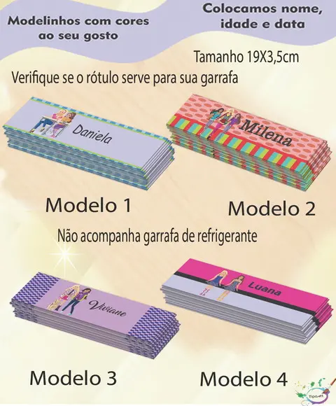 Rótulo Refrigerante-barbie