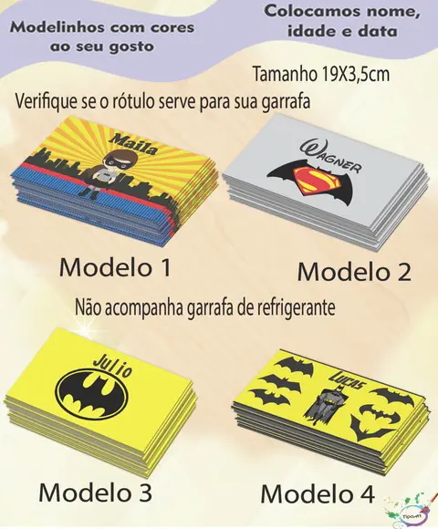 Rótulo Refrigerante-batman
