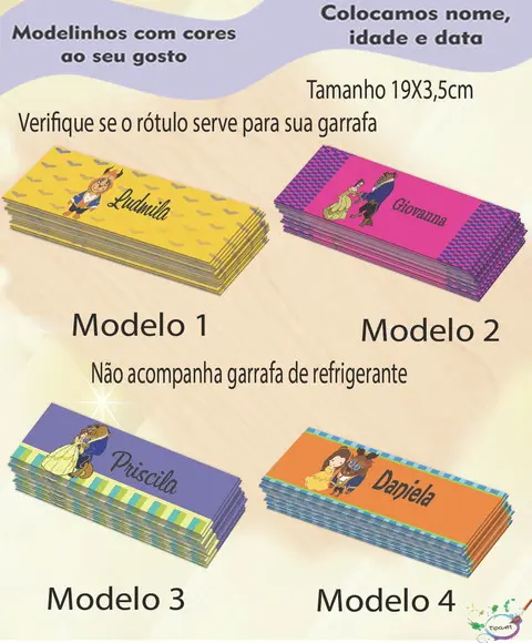 Rótulo Refrigerante-bela e a Fera