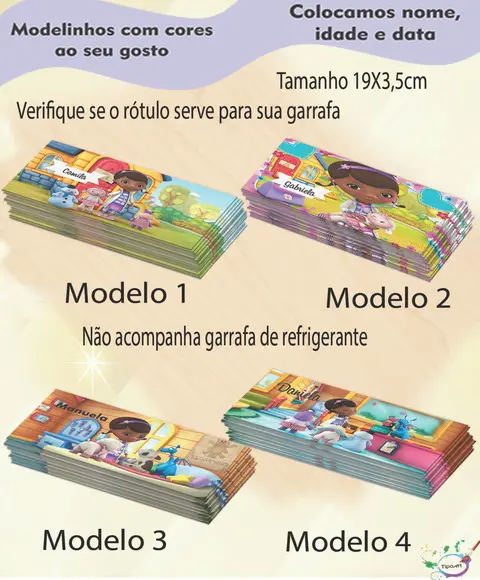 Rótulo Refrigerante-doutora Brinquedos