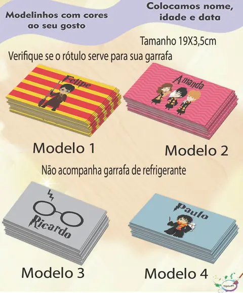 Rótulo Refrigerante-harry Potter-modelo 1