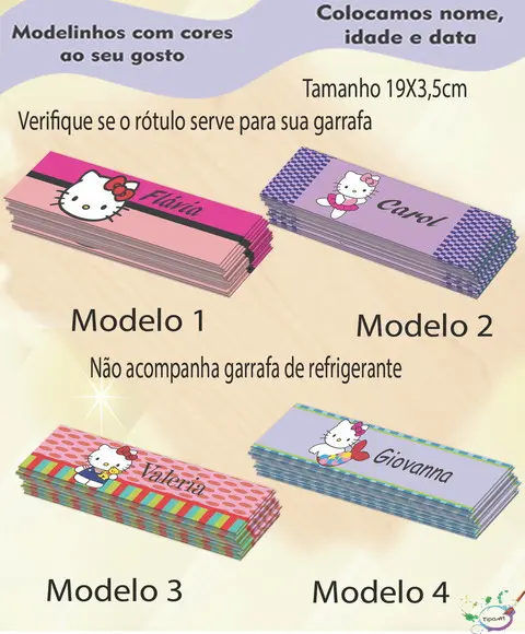 Rótulo Refrigerante-hello Kitty