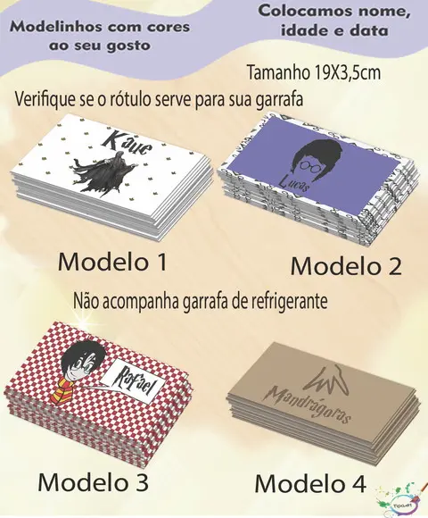Rótulo Refrigerante-harry Potter-modelo 2