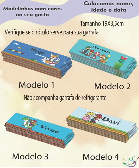 Rótulo Refrigerante-mario Bros