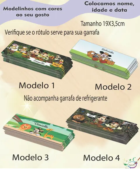 Rótulo Refrigerante-mickey Safari
