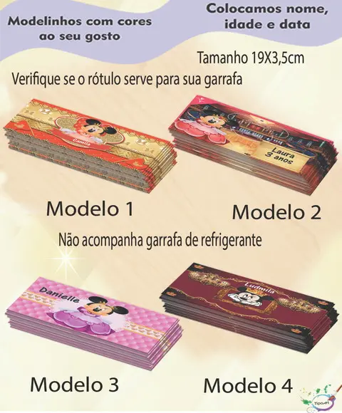 Rótulo Refrigerante-minnie Realeza