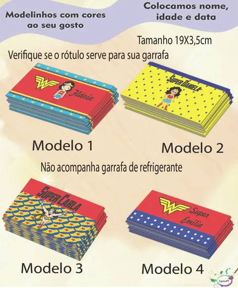 Rótulo Refrigerante-mulher Maravilha