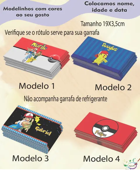 Rótulo Refrigerante-pokemon