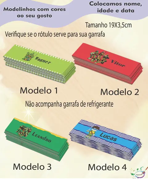 Rótulo Refrigerante-tartaruga Ninja