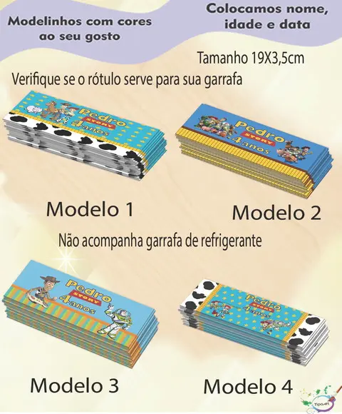 Rótulo Refrigerante-toy Story