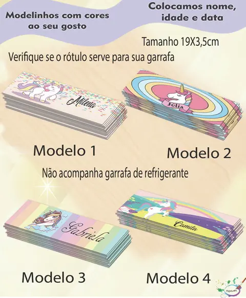 Rótulo Refrigerante-unicórnio