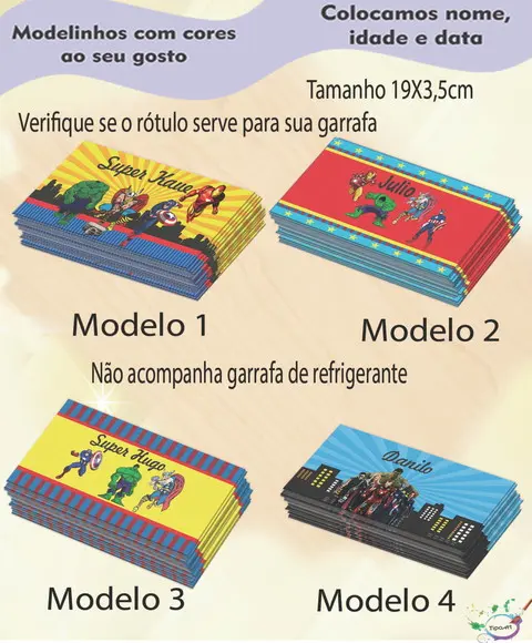 Rótulo Refrigerante-vingadores