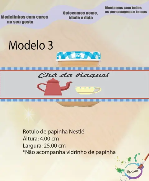 Rótulo Vidro Papinha- Chá de Cozinha/panela
