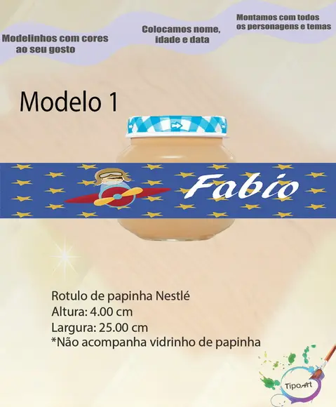 Rótulo Vidro Papinha- Aviador