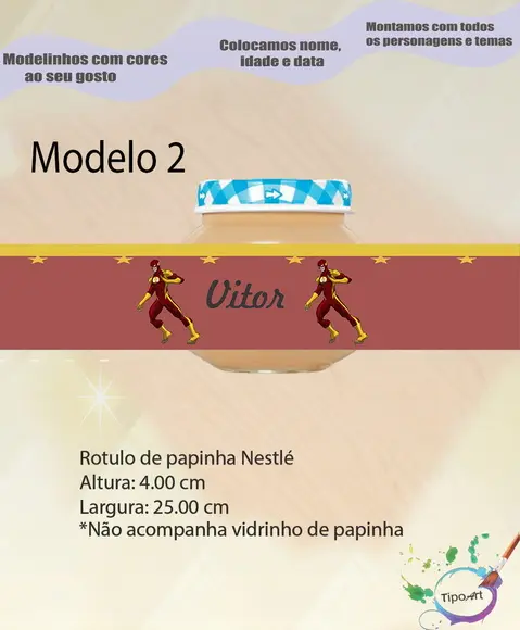 Rótulo Vidro Papinha- Flash