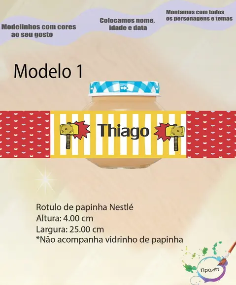 Rótulo Vidro Papinha- Thor