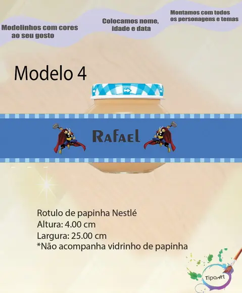 Rótulo Vidro Papinha- Thor