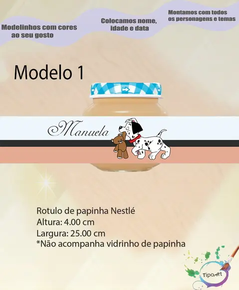Rótulo Vidro Papinha-101 Dalmatas
