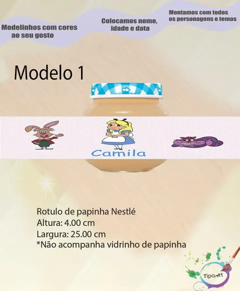 Rótulo Vidro Papinha-alice