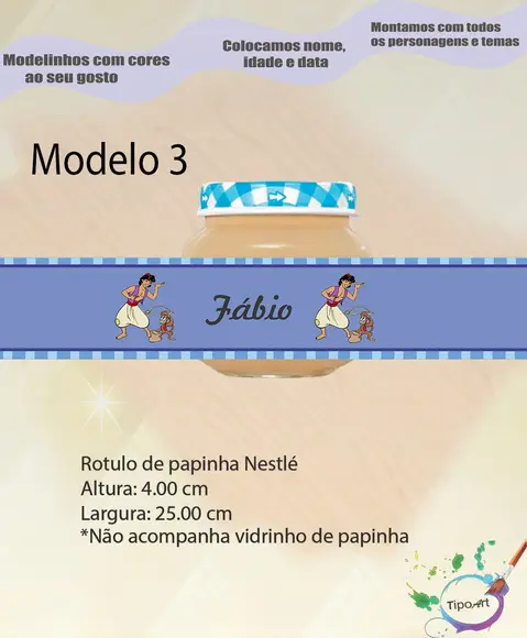 Rótulo Vidro Papinha-aladin