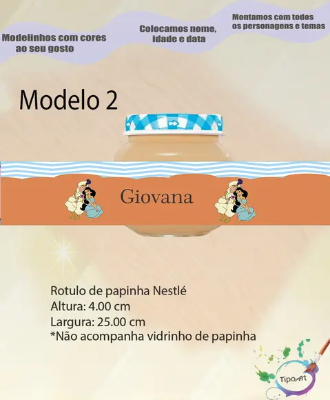 Rótulo Vidro Papinha-aladin