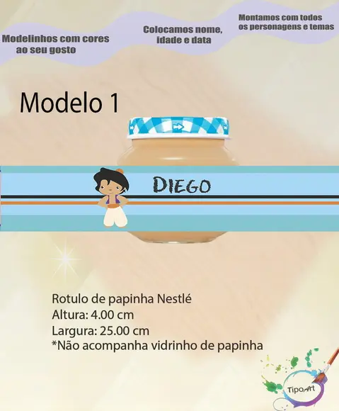 Rótulo Vidro Papinha-aladin