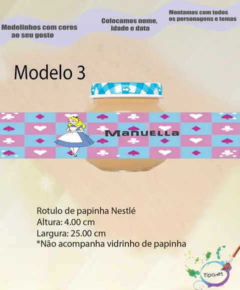 Rótulo Vidro Papinha-alice