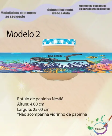 Rótulo Vidro Papinha-aquário