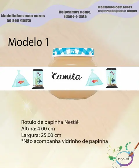 Rótulo Vidro Papinha-aquário