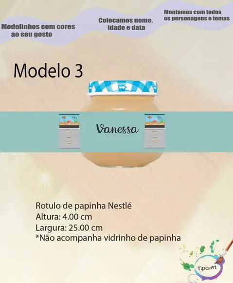 Rótulo Vidro Papinha-aquário