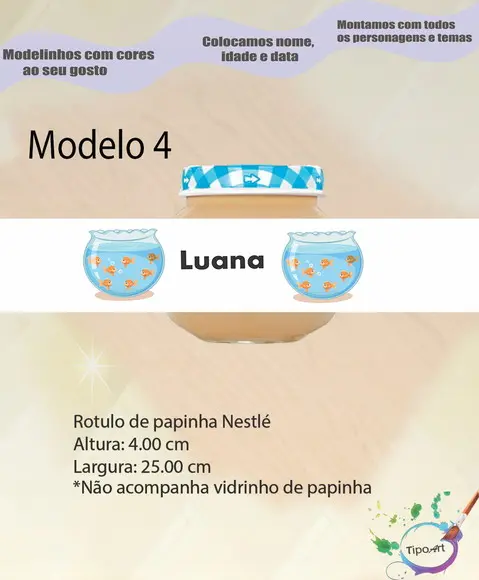 Rótulo Vidro Papinha-aquário