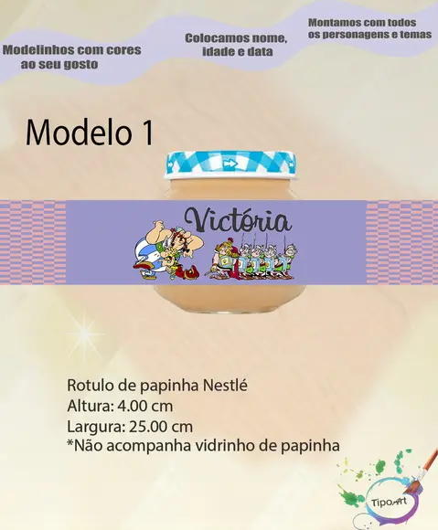 Rótulo Vidro Papinha-asterix