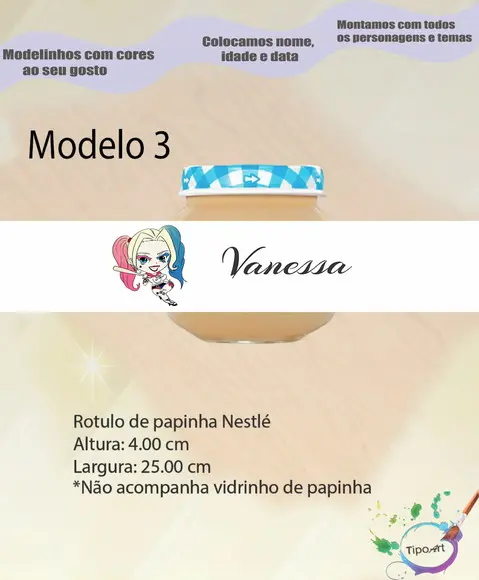 Rótulo Vidro Papinha-arlequina