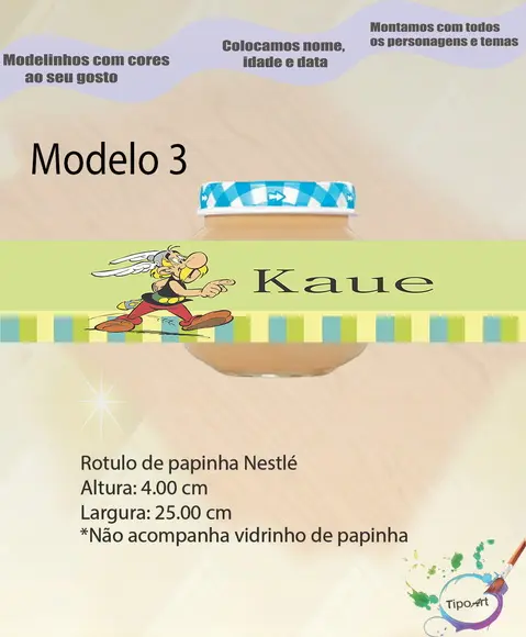 Rótulo Vidro Papinha-asterix
