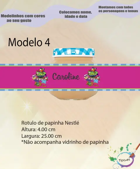 Rótulo Vidro Papinha-asterix