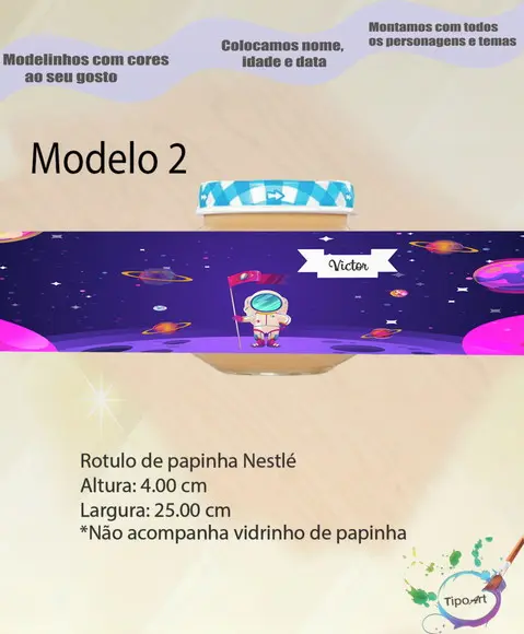 Rótulo Vidro Papinha-astronauta