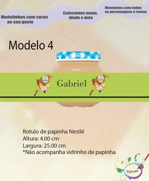 Rótulo Vidro Papinha-avatar Aang