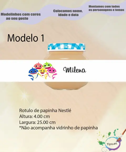 Rótulo Vidro Papinha-baby Shark